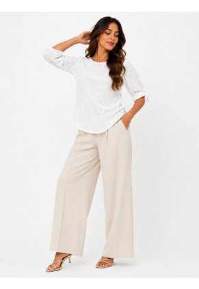 Blusa Para Mujer Manga Corta Blanco Marca L&H Ref. 5P421002