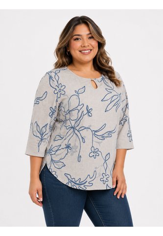 Blusa Para Mujer. Manga 3/4 Azul Marca L&H Ref. 5P612112 L&H