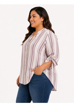 Blusa Para Mujer. Manga 3/4 Lila Marca L&H Ref. 5P612114