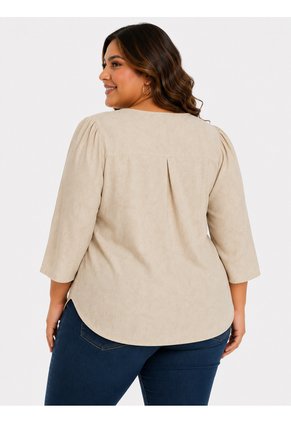 Blusa Para Mujer. Manga Corta Taupe Marca L&H Ref. 5P612116