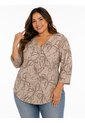 Blusa Para Mujer. Manga 3/4 Taupe Marca L&H Ref. 5P612108 de L&H