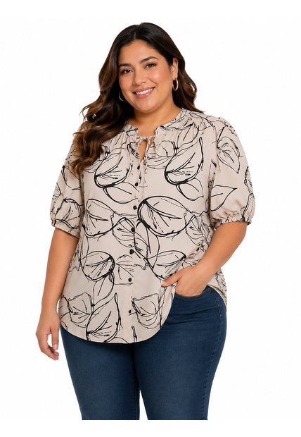 Blusa Para Mujer. Manga Corta Negro Marca L&H Ref. 5P612111