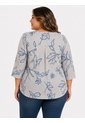 Blusa Para Mujer. Manga 3/4 Azul Marca L&H Ref. 5P612112 de L&H