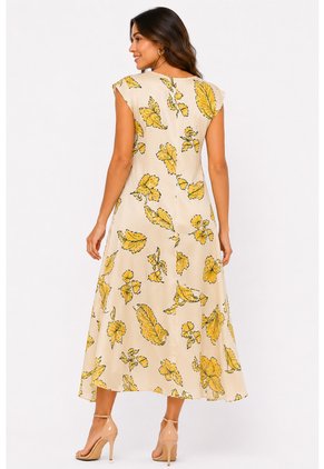 Vestido Para Mujer Mostaza Marca L&H Ref. 5P417014