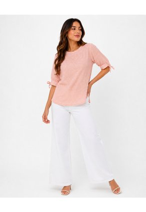 Blusa Para Mujer Manga Corta Rosado Marca L&H Ref. 5P421002
