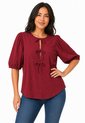 Blusa Para Mujer Manga Corta Vino Marca L&H Ref. 5P412315 de L&H