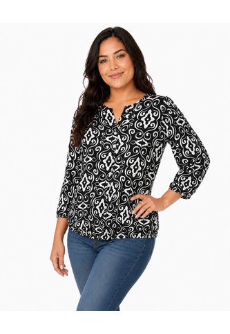 Blusa Para Mujer Manga 3/4 Negro Marca L&H Ref. 5P412310 L&H
