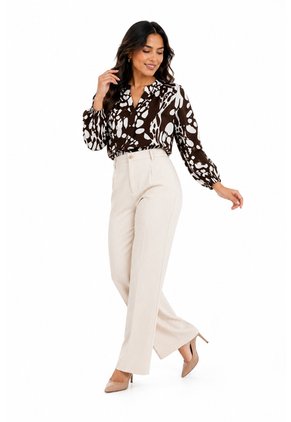 Blusa Para Mujer Manga 3/4 Cafe Marca L&H Ref. 5P412307