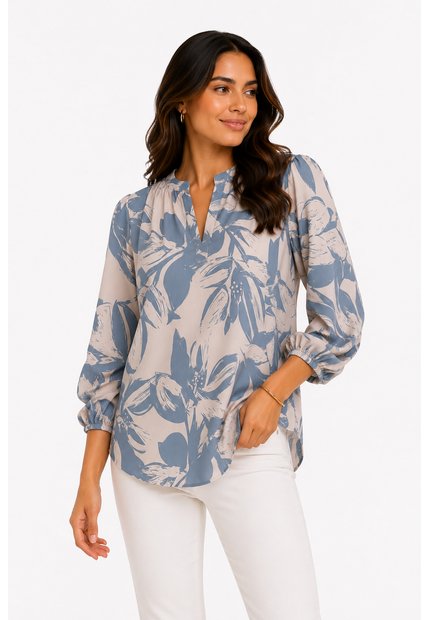Blusa Para Mujer Manga 3/4 Gris Claro Marca L&H Ref. 5P412301