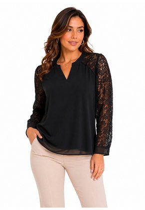 Blusa Para Mujer Manga Larga Negro Marca L&H Ref. 5P412299