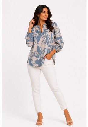 Blusa Para Mujer Manga 3/4 Gris Claro Marca L&H Ref. 5P412301