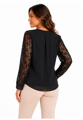 Blusa Para Mujer Manga Larga Negro Marca L&H Ref. 5P412299