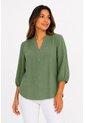 Blusa Para Mujer Manga 3/4 Verde Marca L&H Ref. 5P412291 de L&H
