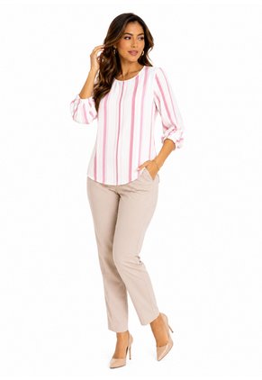 Blusa Para Mujer Manga 3/4 Rosado Marca L&H Ref. 5P412293