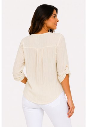 Blusa Para Mujer Manga 3/4 Crudo Marca L&H Ref. 5P412292