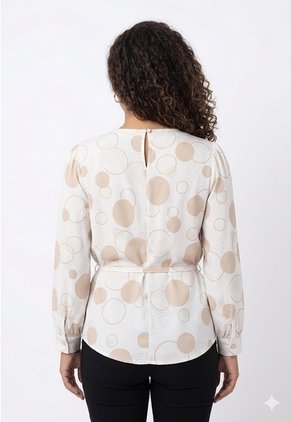 Blusa Para Mujer Manga 3/4 Beige Marca L&H Ref. 5P412284