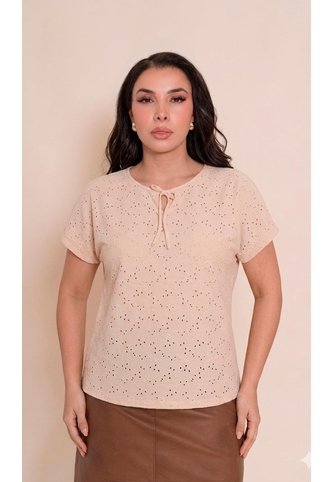 Camiseta Para Mujer Manga Corta Beige Marca L&H Ref. 5P409045 L&H