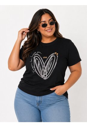 Camiseta Para Mujer. Manga Corta Negro Marca L&H Ref. 5G609081