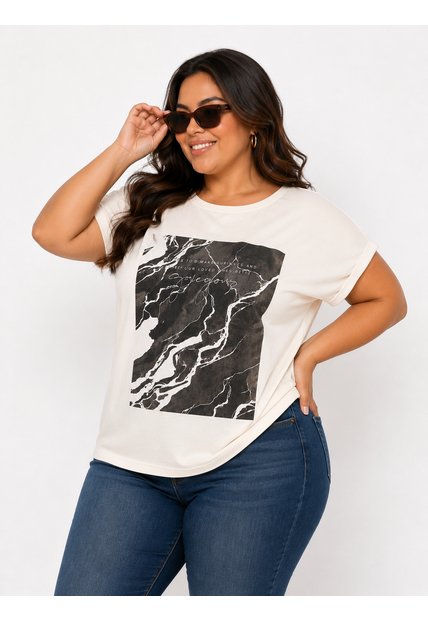 Camiseta Para Mujer. Manga 3/4 Beige Marca L&H Ref. 5G609076