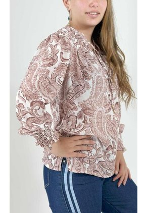 Blusa Para Mujer Manga Larga Cafe Marca L&H