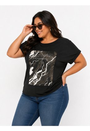 Camiseta Para Mujer. Manga 3/4 Negro Marca L&H Ref. 5G609076