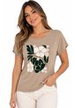 Camiseta Para Mujer Manga Corta Beige Marca L&H Ref. 5G409273 de L&H