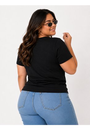 Camiseta Para Mujer. Manga Corta Negro Marca L&H Ref. 5G609081