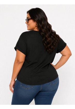 Camiseta Para Mujer. Manga 3/4 Negro Marca L&H Ref. 5G609076
