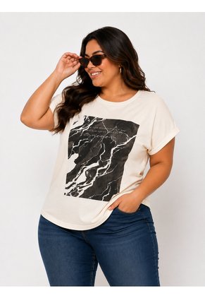 Camiseta Para Mujer. Manga 3/4 Beige Marca L&H Ref. 5G609076