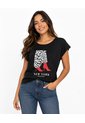 Camiseta Para Mujer Manga Corta Negro Marca L&H Ref. 5G409270 de L&H