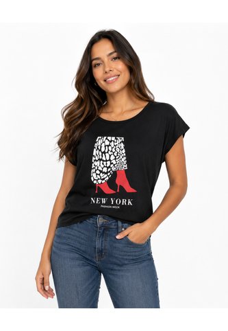 Camiseta Para Mujer Manga Corta Negro Marca L&H Ref. 5G409270 L&H