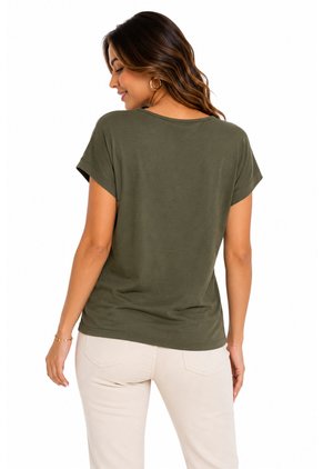 Camiseta Para Mujer Manga Corta Verde Marca L&H Ref. 5G409273