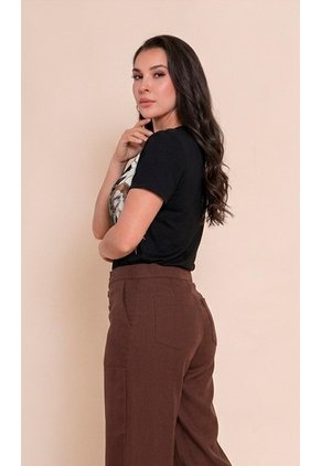 Camiseta Para Mujer Manga Corta Negro Marca L&H Ref. 5G409272