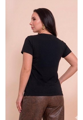 Camiseta Para Mujer Manga Corta Negro Marca L&H Ref. 5G409271