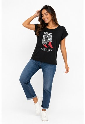 Camiseta Para Mujer Manga Corta Negro Marca L&H Ref. 5G409270