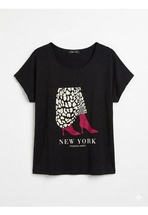 Camiseta Para Mujer Manga Corta Negro Marca L&H Ref. 5G409270