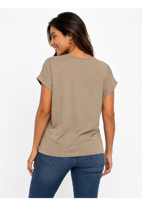 Camiseta Para Mujer Manga Corta Beige Marca L&H Ref. 5G409270