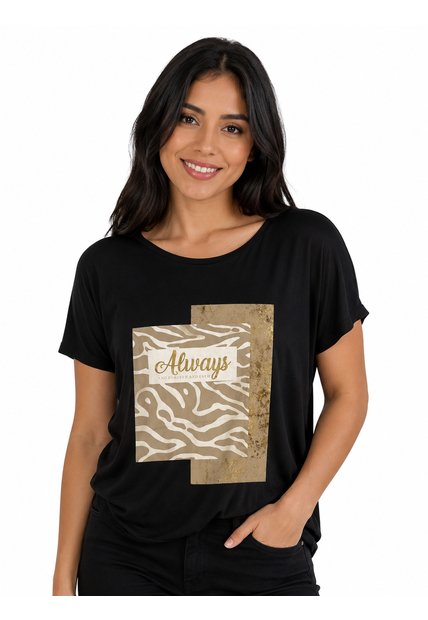 Camiseta Para Mujer  Negro Marca L&H Ref. 5G401004