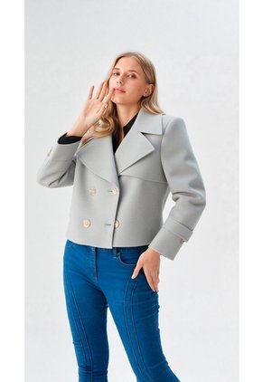 Chaqueta Para Mujer Gris Claro Marca L&H Ref. 4V408181