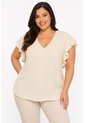 Blusa Para Mujer. Manga Corta Taupe Marca L&H Ref. 4R612040 de L&H