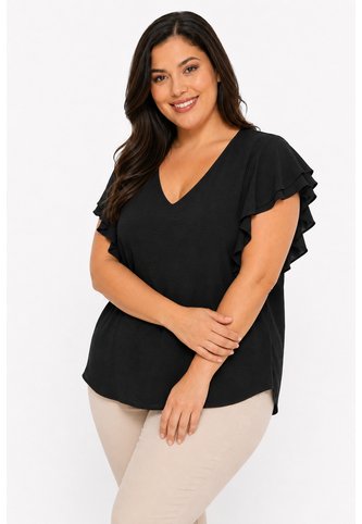 Blusa Para Mujer. Manga Corta Negro Marca L&H Ref. 4R612040 L&H