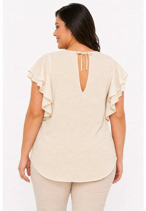 Blusa Para Mujer. Manga Corta Taupe Marca L&H Ref. 4R612040