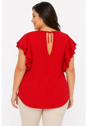 Blusa Para Mujer. Manga Corta Rojo Marca L&H Ref. 4R612040