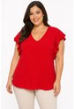 Blusa Para Mujer. Manga Corta Rojo Marca L&H Ref. 4R612040 de L&H