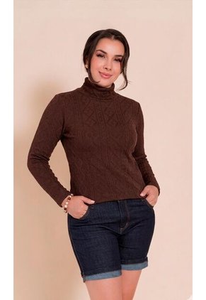 Camiseta Para Mujer Manga Larga Cafe Marca L&H Ref. 1F409576