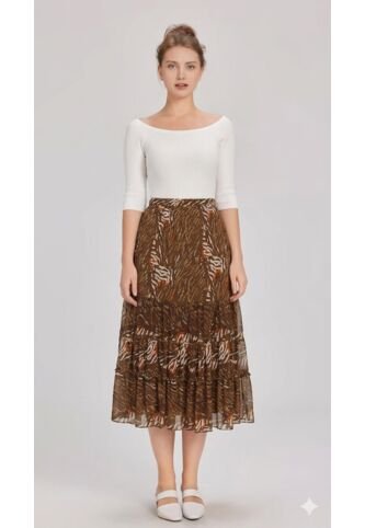 Falda Para Mujer Cafe Marca L&H Ref. 2J414072 L&H