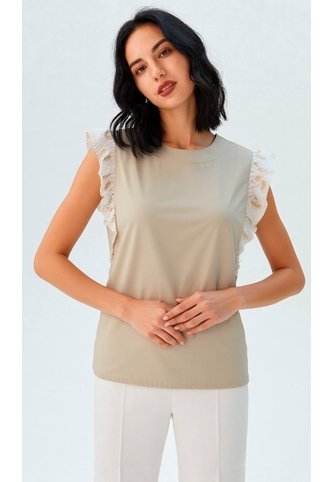Blusa Para Mujer Manga Sisa Beige Marca L&H Ref. 2Bv412005 L&H