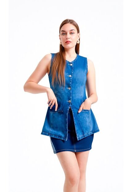 Chaleco Para Mujer Azul Marca L&H