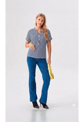 Camiseta Para Mujer Azul Marca L&H Ref. 2J409132