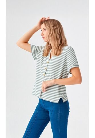 Camiseta Para Mujer Azul Marca L&H Ref. 2J409132 L&H